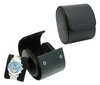 Sonny Custom Logo Black Leather Single Travel Watch Roll Case with Fixable Pillow