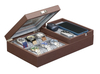 Sonny Custom Brown PU Leather Mens Valet Tray Desk Organizer for 6 Watches Cufflinks Sunglasses Phone