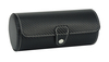 Sonny Hand made Black 3 Watches Travel Leather Watch Roll Case