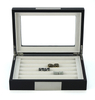 Sonny Cufflink Box Wooden Black Small Ring Jewelry Box for Men/Women
