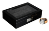 Sonny Lacquer Wooden Stash Box with lock and key Glass Window Black Gloss Wood 10 Slots Watch Boxes Cases