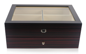 Wooden Sunglasses Display Box For 12 Pairs Sunglasses Storage