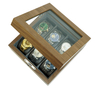 Sonny Luxury Handcrafted Glass Top 6 Slot Walnut Wooden Watch Box Packaging