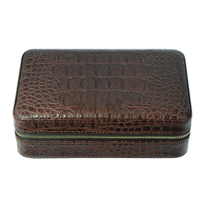 Portable Leather Cigar Holder Travel Humidor Case Hold 4 Cigars