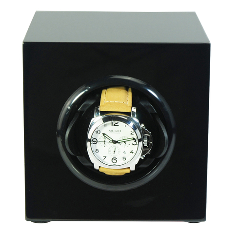 Sonny Customized Gloss Wooden Black Single Watch Winder for Automatic Watch