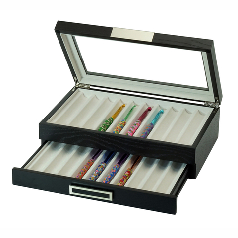 Sonny Luxury Wooden Crochet Hook Collector Box for 10 20 30 60 Hooks