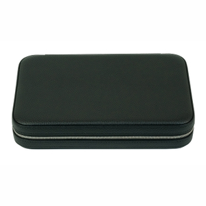 Sonny Black Lichee Pattern PU Leather Watch Band Box Watch Strap Holder for 12 Straps Storage