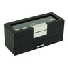 Sonny Custom Wholesale 5 Slots Black Leather Watch Box Organizer with Drawer