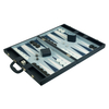 Sonny Custom 19 In Navy Blue Premium Leather Backgammon Set
