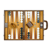Sonny Custom 16 In Luxury Brown Crazy Horse Leather Backgammon Set