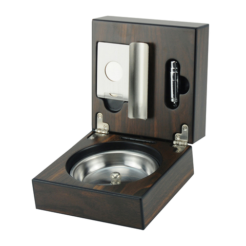 Sonny Wooden Folding Ashtray Walnut High Quality Cigar Ashtray Custom Logo