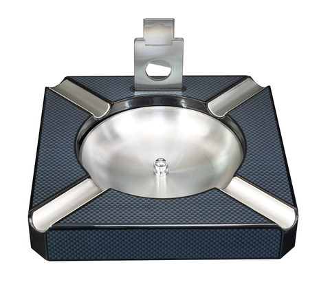 Sonny High Gloss Carbon Fiber Wooden Ash Tray Square Ashtray with Cutter in stock