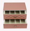 Sonny Custom Made Luxury PU Leather Pink Jewelry Box Jewelry Packaging Gift Display Box For Women