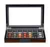 Sonny Custom Glass Top Luxury Ebony Wooden Watch Band Organizer Box for 7 Watch Strap Collection