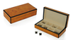High Quality Personalized 8 Slots Map Color Wooden Cufflink Organizer Box for Men Christmas Gift