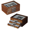 Sonny 24 Slot Luxury Walnut Wooden Fountain Pen Box with Transparent Display Window
