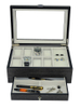 Sonny Luxury Ginko Wood Men's Jewelry Watch Box for 8 Watches + Cufflinks + Pen + Ring