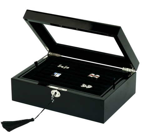 High Quality Men Large Display Wooden Cufflink Box for Storage Cufflinks