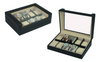 Sonny Luxury 10 Slots Black Leather Watch Display Box with Acrylic window for Man and Woman Christmas Birthday Gift
