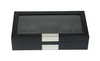 Wood Jewelry Belt Wallet Organizer Collect Cufflink Display Holder 8 Slots Watch Box Sonny Classical Black with Glass Lip 300pcs