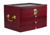 Sonny Large Humidor Wooden Cherry Spanish Cedar Cigar Cabinet Box with 3 Layer Drawers