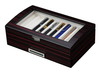 Box for Pen Luxury Ebony Wood with Drawer for 20 Fountain Pens Packaging Holder Box