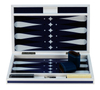 Sonny Top Luxury Chess Backgammon Set Paint High Glossy Wooden Club Silk Printing Blue & White Chess Playing.and Checker Storage 