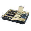 Sonny High End Black Leather Valet Tray Organizer Jewelry Wallet Desk Accessory for Men
