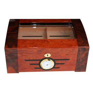 Double Color veneer Inlaid Wooden Cedar Humidor 100 CT