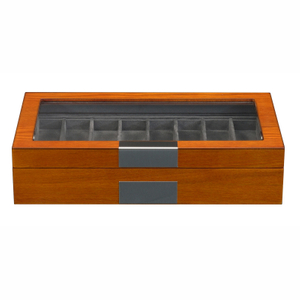 Sonny Luxury Custom Mahogany Wooden Watch Band Strap Box Holder for 16 Watch Straps