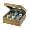 Sonny Luxury Handcrafted Glass Top 6 Slot Walnut Wooden Watch Box Packaging