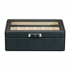 Sonny Custom Black Leather Watch Strap Storage Box Packaging for Leather Silicone Watch Band Strap with 2 Removable Band Tray