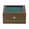 Sonny 2023 New Arrivals High End 4 Slots Walnut Veneer Wood Watch And Cufflinks Packaging Box Glass Top Jewelry Display Box