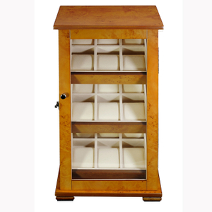 Sonny Sport Supply Burl Veneer Quartz Lady Watch Wooden Watch Organizer Box Custom Watch Collection