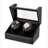 Sonny Premium Black PU Leather Box Double Watch Winder Automatic Winder with Motor
