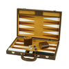 Sonny Custom 16 In Luxury Brown Crazy Horse Leather Backgammon Set