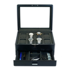 Sonny Custom Logo Luxury 8 Slots Black Wooden Watch Box with Drawer