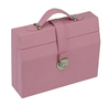 Sonny 2023 New Fashion Portable Handbag Shaped Design Fabric Covered Wooden Jewelry Box Lovely Pink for Girl Women