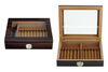 Spot Supply Hot Sale Glass Top 12-20 CT Walnut Wooden Cigar Box Humidor Cedar