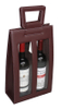 Sonny Custom Portable Brown Leather Gift Box Packaging for 2 Red Wine Bottles