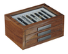 Sonny 24 Slot Luxury Walnut Wooden Fountain Pen Box with Transparent Display Window