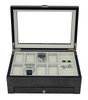 Sonny Luxury Ginko Wood Men's Jewelry Watch Box for 8 Watches + Cufflinks + Pen + Ring