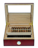 Glass Window Cherry Wood Matte 2 Layer Humidor Cigar Box for Short and Long Cigars