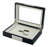 Sonny Cufflink Box Wooden Black Small Ring Jewelry Box for Men/Women