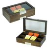 Sonny Luxury 8 Compartments Walnut Wooden Tea Bags Packaging Box Organizer
