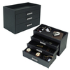 Sonny New Classic Design Custom Logo Luxury Leather Three-layer Drawer Jewelry Box