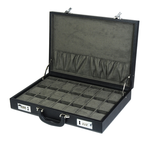 Sonny Customized Premium Watch Case for 21 watches Travel Watch Suitcase with double combination lock
