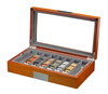 Sonny Luxury Custom Mahogany Wooden Watch Band Strap Box Holder for 16 Watch Straps