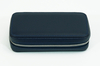 Sonny New Blue Genuine Leather Travel 2 Watch Zipper Case 