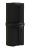 Sonny 3 Slots Travel Black Leather Watch Jewelry Roll Case